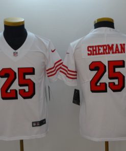 Youth NFL San Francisco 49ers #25 Richard Sherman White Vapor Untouchable Limited Stitched Jersey