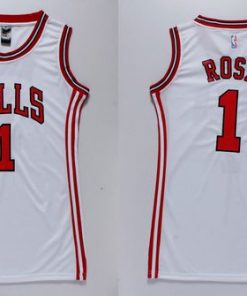 Bulls #1 Derrick Rose White Women's Dress Stitched NBA Jersey