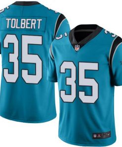 Nike Panthers #35 Mike Tolbert Blue Men's Stitched NFL Limited Rush Jersey