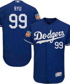 Dodgers #99 Hyun-Jin Ryu Blue Flexbase Authentic Collection Stitched MLB Jersey