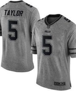 Nike Bills #5 Tyrod Taylor Gray Men's Stitched NFL Limited Gridiron Gray Jersey