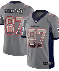 Men's Patriots ##87 Rob Gronkowski Gray 2018 Drift Fashion Color Rush Limited Stitched NFL Jersey