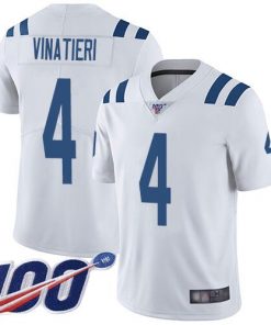 Men's Indianapolis Colts #4 Adam Vinatieri White 2019 100th Season Vapor Untouchable Limited Stitched NFL Jersey