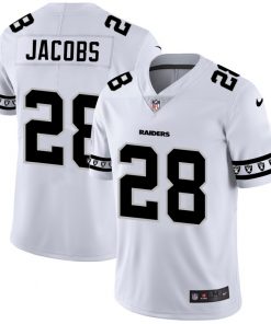 Men's Oakland Raiders #28 Josh Jacobs White 2019 Team Logo Cool Edition Stitched NFL Jersey