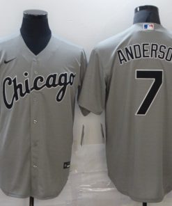 Men's Chicago White Sox #7 Tim Anderson Grey Cool Base Stitched MLB Jersey