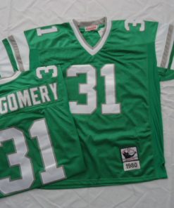 Mitchell And Ness Eagles #31 Wilbert Montgomery Green Stitched Throwback NFL Jersey