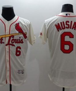 Cardinals #6 Stan Musial Cream Flexbase Authentic Collection Stitched MLB Jersey