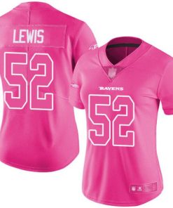 Women's Baltimore Ravens #52 Ray Lewis Pink Vapor Untouchable Limited Stitched NFL Jersey