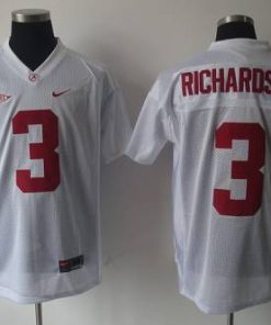 Crimson Tide #3 Trent Richardson White Stitched NCAA Jersey