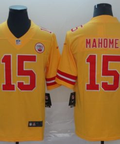 Men's Kansas City Chiefs #15 Patrick Mahomes Gold Inverted Legend Stitched NFL Jersey