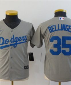 Women's Los Angeles Dodgers #35 Cody Bellinger Grey Cool Base Stitched MLB Jersey(Run Small)