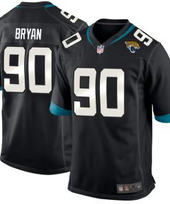 Men's Jacksonville Jaguars #90 Taven Bryan Black 2018 NFL Draft First Round Pick Game Jersey