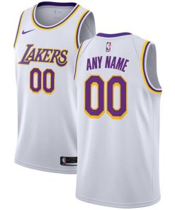 Men's Los Angeles Lakers Customized White Stitched NBA Jersey
