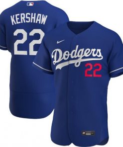 Men's Los Angeles Dodgers Blue #22 Clayton Kershaw Flex Base Stitched MLB Jersey
