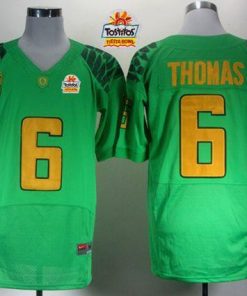 Ducks #6 De'Anthony Thomas Green Elite PAC-12 Patch Tostitos Fiesta Bowl Stitched NCAA Jersey