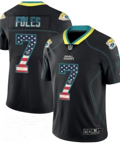 Men's Jacksonville Jaguars #7 Nick Foles Black USA Flag Fashion Limited Stitched Jersey