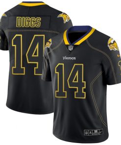 Men's Vikings #14 Stefon Diggs Black 2018 Lights Out Color Rush Limited Stitched NFL Jersey