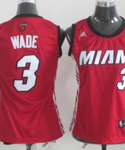 Heat #3 Dwyane Wade Red Women's Alternate Stitched NBA Jersey