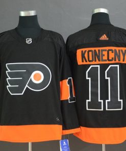 Men's Philadelphia Flyers #11 Travis Konecny Black Stitched NHL Jersey