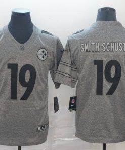 Men's Pittsburgh Steelers #19 JuJu Smith-Schuster 2019 Grey Stitched NFL Jersey