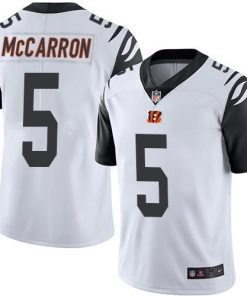 Nike Bengals #5 AJ McCarron White Men's Stitched NFL Limited Rush Jersey