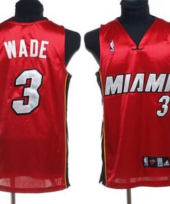 Heat #3 Dwyane Wade Stitched Red NBA Jerse