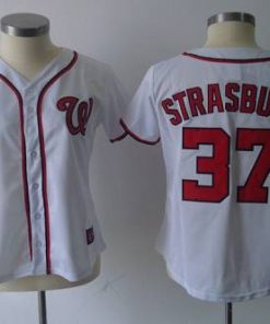 Nationals #37 Stephen Strasburg White Women's Fashion Stitched MLB Jersey