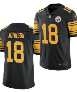 Men's Pittsburgh Steelers #18 Diontae Johnson Black Color Rush Limited Stitched NFL Jersey