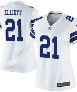 Nike Cowboys #21 Ezekiel Elliott White Women's Stitched NFL Limited Jersey