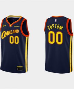 Men's Golden State Warriors Active Player Custom 2020-21 City Edition Navy Stitched NBA Jersey