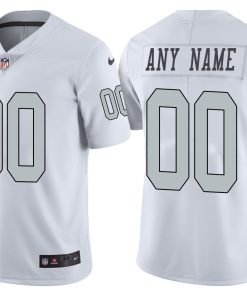 Men's Oakland Raiders Customized White Rush Color Limited Stitched NFL Jersey