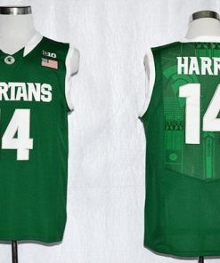 Spartans #14 Gary Harris Green Basketball Stitched NCAA Jersey