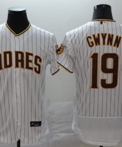 Men's San Diego Padres #19 Tony Gwynn White Flex Base Stitched MLB Jersey