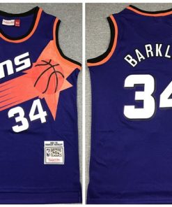Men's Phoenix Suns #34 Charles Barkley Purple 1992-93 Throwback Stitched NBA Jersey