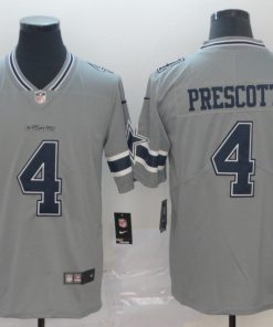 Men's Dallas Cowboys #4 Dak Prescott Gray Inverted Legend Stitched NFL Jersey
