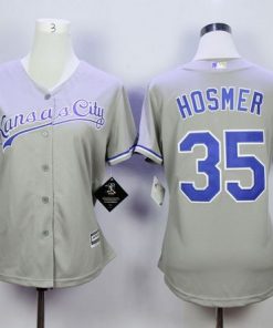 Royals #35 Eric Hosmer Grey Road Women's Stitched MLB Jersey