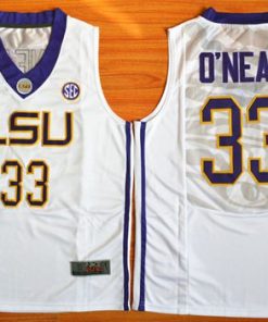 LSU Tigers #33 Shaquille O'Neal White Basketball Stitched NCAA Jersey