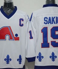 Nordiques #19 Joe Sakic Whtie CCM Throwback Stitched NHL Jersey