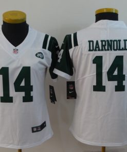 Women's Jets #14 Sam Darnold White Vapor Untouchable Limited Stitched NFL Jersey