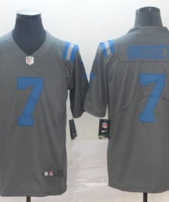 Men's Indianapolis Colts #7 Jacoby Brissett Gray Inverted Legend Stitched NFL Jersey