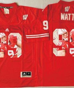 Badgers #99 J.J. Watt Red Player Fashion Stitched NCAA Jersey