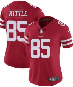 Women's  San Francisco 49ers #85 George Kittle Red Vapor Untouchable Limited Stitched NFL Jersey