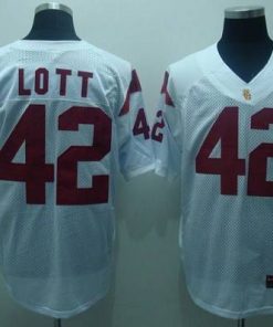 Trojans #42 Ronnie Lott White Stitched NCAA Jersey