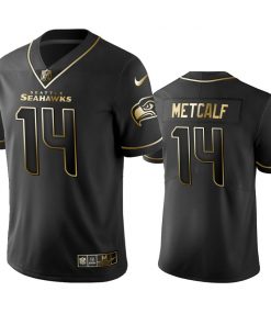 Men's Seattle Seahawks #14 DK Metcalf Black 2019 Golden Edition Limited Stitched NFL Jersey