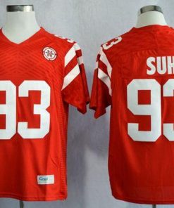Cornhuskers #93 Ndamukong Suh Red New Big 10 Stitched NCAA Jersey