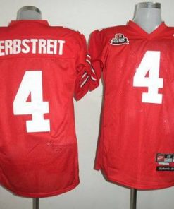 Buckeyes #4 Kirk Herbstreit Red Stitched NCAA Jersey