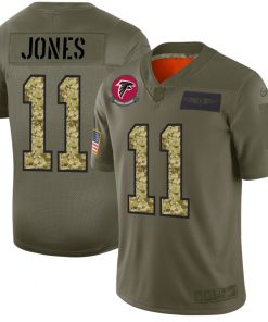 Men's Atlanta Falcons #11 Julio Jones 2019 Olive/Camo Salute To Service Limited Stitched NFL Jersey