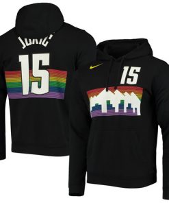 Men's Denver Nuggets #15 Nikola Jokic or Custom  Black 201920 City Edition Name & Number Pullover Hoodie