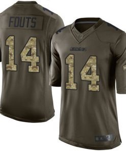 Nike Chargers #14 Dan Fouts Green Men's Stitched NFL Limited Salute to Service Jersey