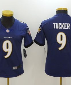 Women's Baltimore Ravens #9 Justin Tucker Purple Vapor Untouchable Limited Stitched NFL Jersey